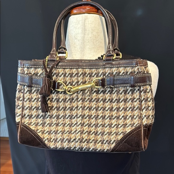 Coach Brown and Gold Women's Handbag - Picture 1 of 15